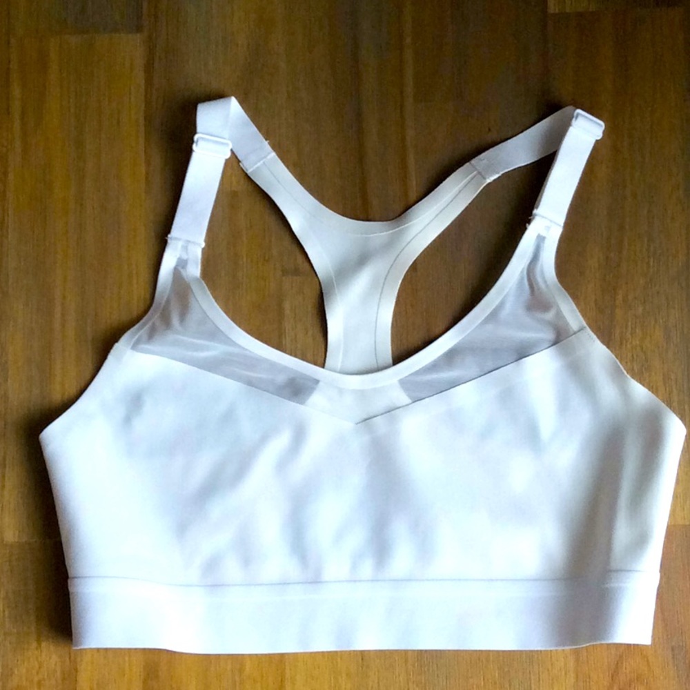 Victoria's Secret White Mesh Racerback Sports Bra